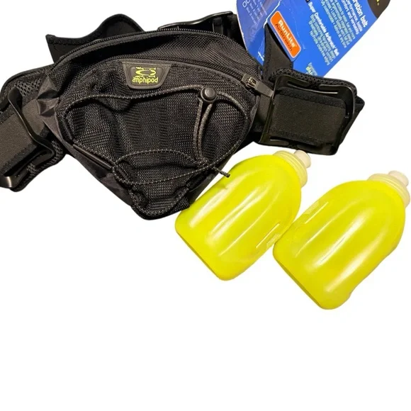 Amphipod Hydration Belt RunLite Air Stretch Trail Adjustable Belt Bottles NEW - Picture 5 of 13
